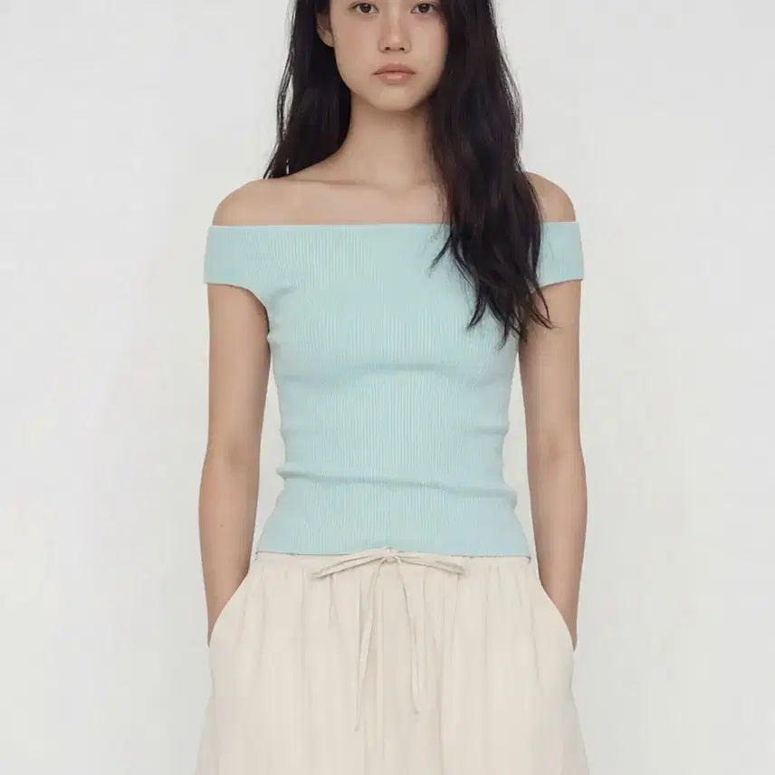 [BUNJANG] The Rye Mint Off-Shoulder Top / The rye 민트 오프숄더