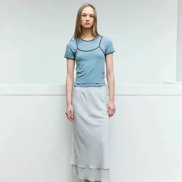 [BUNJANG] The L Check Double Skirt / 더릴-check double skirt