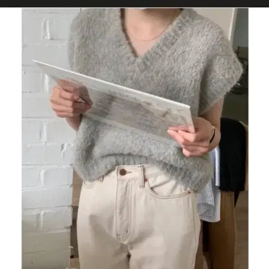 [BUNJANG] Mone MONE Cloud Knit Vest / 리본빛 모네마켓 MONE 클라우드 니트 베스트