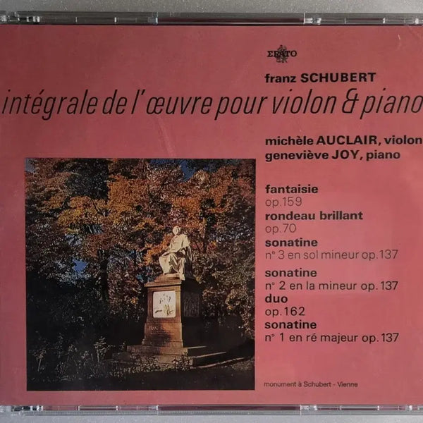 [BUNJANG] Michèle Auclair Schubert Complete Violin Works 2CD (Erato/Warner Music Korea) / 미셸 오클레르-슈베르트 바이올린 작품 전집 2CD