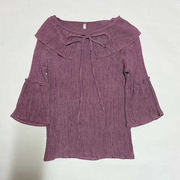 [BUNJANG] ALTO Purple Frill Blouse / ALTO 알토 퍼플 프릴 블라우스