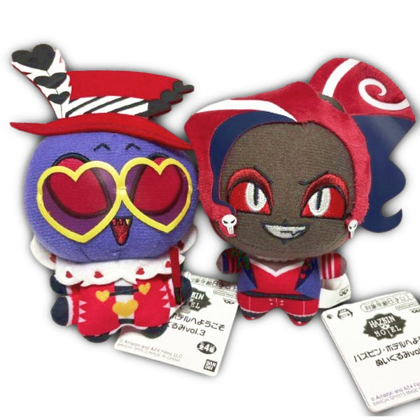 [BUNJANG] Hazbin Hotel Chibi Plush Set: Valentino & Red Velvet / 해즈빈 호텔 치비구루미 발렌티노&레드벨벳 인형 세트