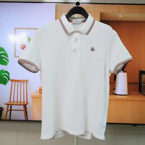 [BUNJANG] Moncler White PK Polo Shirt M / [ 정품 ] 몽클레어 화이트 PK 카라티 M사이즈
