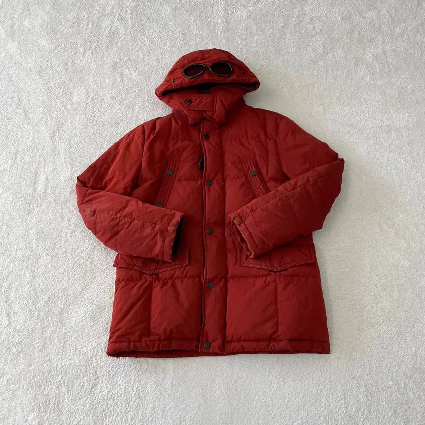 [BUNJANG] CP Company Goggle Hooded Down Puffer Jacket Burgundy Red M / CP컴퍼니 고글 다운패딩 95 M