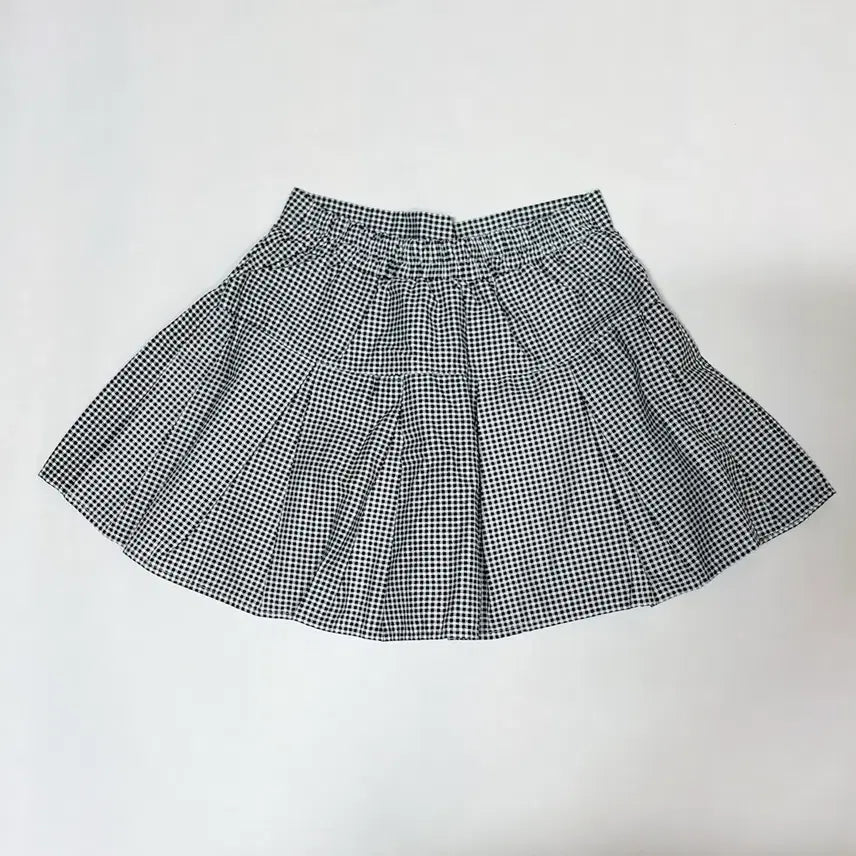 [BUNJANG] Papaya Check Pleated Mini Skirt / Papaya 파파야 체크 플리츠 미니 스커트