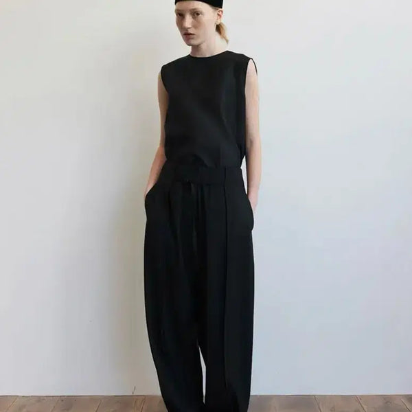 [BUNJANG] R'September Boucle Black Button Sleeveless Top / 르셉템버-boucle black button sleeveless