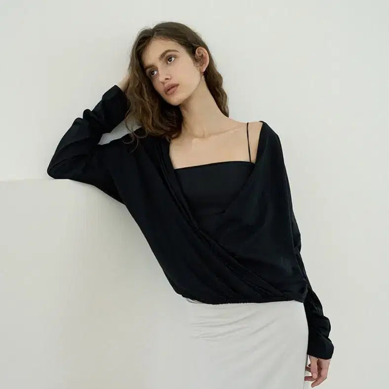[BUNJANG] Havvech Drape Sheer Top / 하베크-드레이프 시어 탑