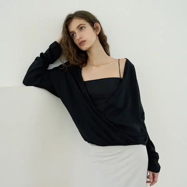 [BUNJANG] Havvech Drape Sheer Top / 하베크-드레이프 시어 탑