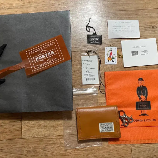 [BUNJANG] Porter Freestyle Coin Case Camel Card Wallet / 포터 프리스타일 코인 케이스 카멜 카드지갑