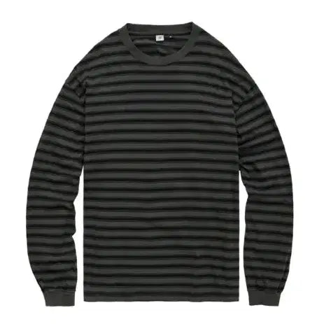 [BUNJANG] Polerater Stripe Long Sleeve T-Shirt Charcoal / 3 폴리테루 스트라이프 롱슬리브 차콜 티셔츠