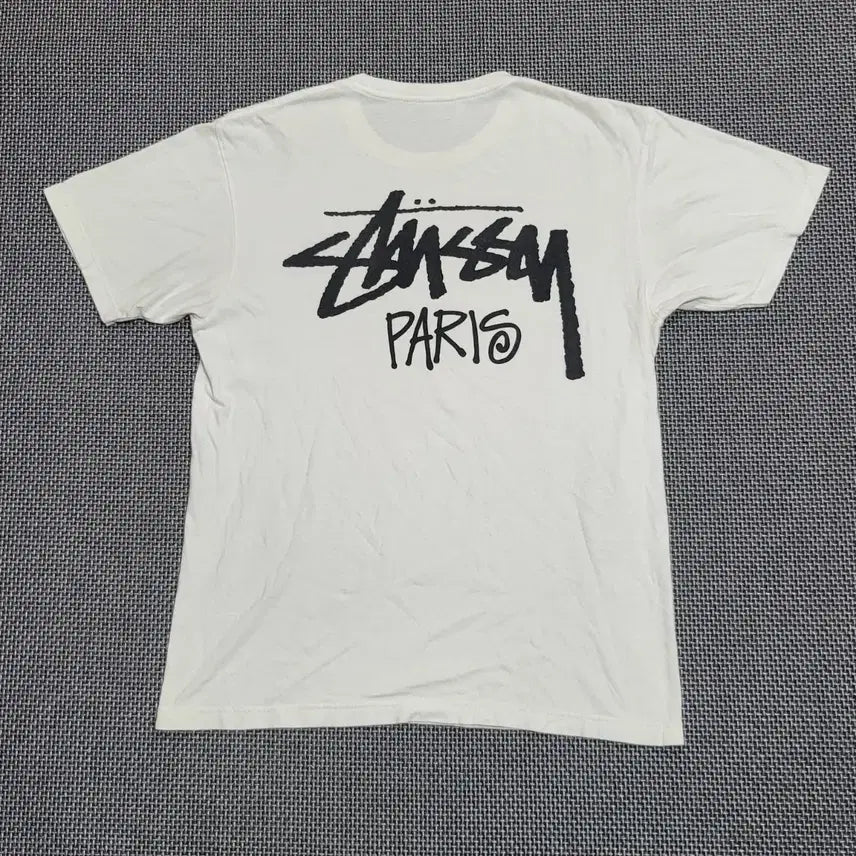 [BUNJANG] Stussy Stock Paris T-Shirt White (M) / 스투시 스탁 파리 반팔 티셔츠 화이트 (M)