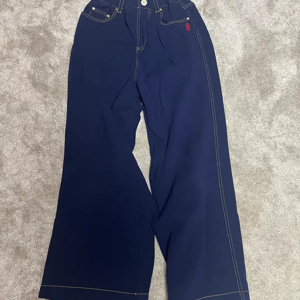 [BUNJANG] JOLIE ENVOL Stitch Wide Banding Pants Navy / 졸리앙볼(JOLIE ENVOL) 스티치 와이드 밴딩 팬츠 네이비