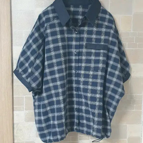 [BUNJANG] Women's Check Collar Shirt / 여성 체크카라남방(새옷)