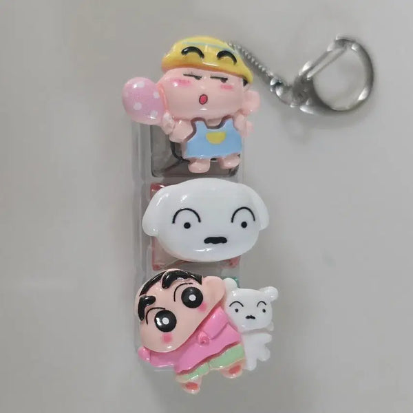 [BUNJANG] Crayon Shin-chan LED 3-Character Keyring / 짱구 LED 키캡3구 키링(새상품)