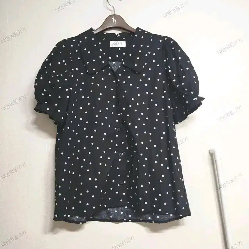 [BUNJANG] YUPPE Small Floral Print Puff Sleeve Shirt / 엽페YUPPE 작은꽃그림 셔츠