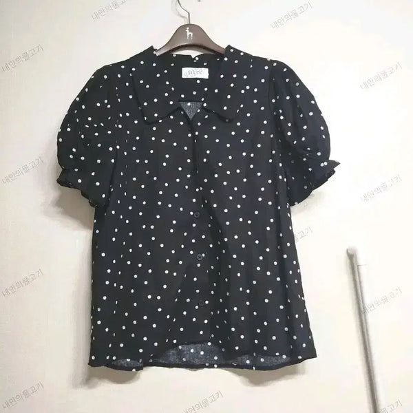 [BUNJANG] YUPPE Small Floral Print Puff Sleeve Shirt / 엽페YUPPE 작은꽃그림 셔츠