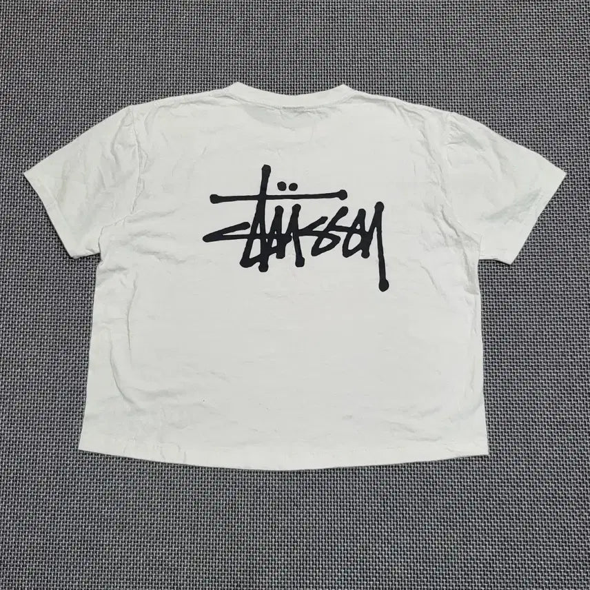 [BUNJANG] Stussy Basic Crop T-Shirt White (L) / 스투시 베이직 스투시 크롭 반팔 티셔츠 화이트 (L)