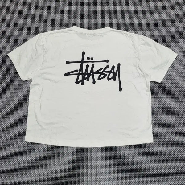 [BUNJANG] Stussy Basic Crop T-Shirt White (L) / 스투시 베이직 스투시 크롭 반팔 티셔츠 화이트 (L)
