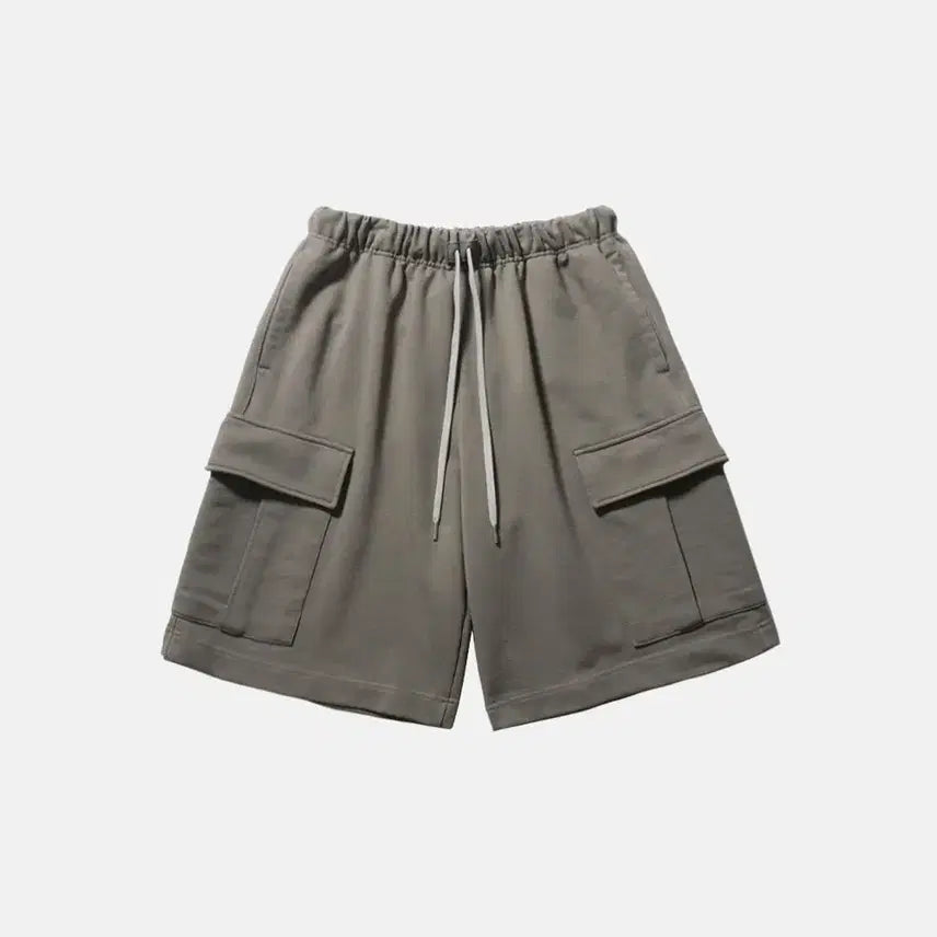 [BUNJANG] MOIF 24SS Over Mil Sweat Shorts - Olive Gray / [24SS] MOIF 모이프 오버 밀 스웻 쇼츠 -올리브 그레이