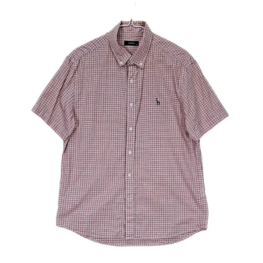 [BUNJANG] Hazzys Men's Dandy Short-Sleeve Shirt Pink Size 105 / 헤지스 남성 댄디한 반팔셔츠 105 핑크 07771