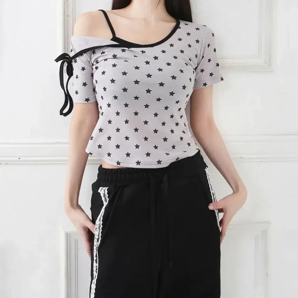 [BUNJANG] Star Dot Ribbon T-Shirt / 별 도트 리본 티셔츠