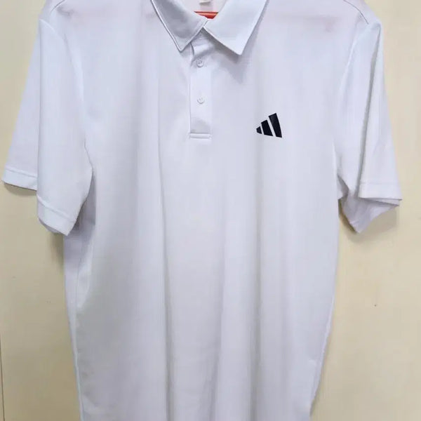 [BUNJANG] Adidas Aeroready White Polo T-Shirt L (100-105) / 아디다스 에어로레디 화이트 폴로티 L(100~105)