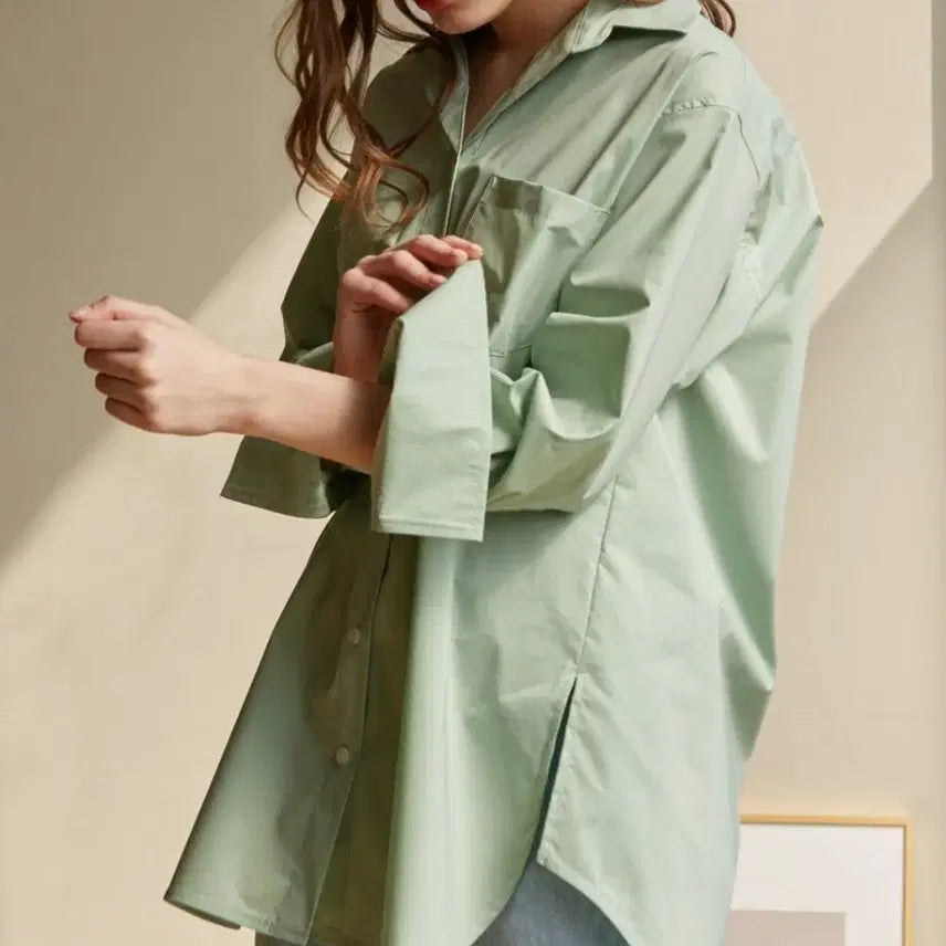 [BUNJANG] IL OIL Oversized Fit Shirt Mint / ILOIL 오버핏 셔츠 민트 FREE 일로일