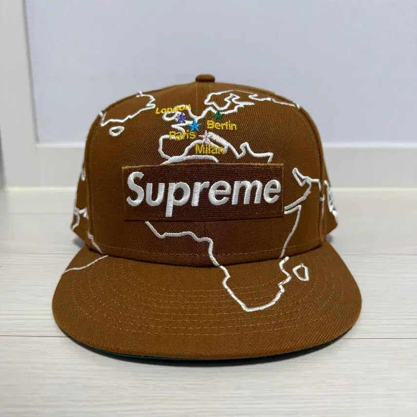 [BUNJANG] Supreme Worldwide Box Logo New Era Cap Brown 7 3/8 / 슈프림 월드와이드 박스로고 뉴에라 캡 브라운 7 3/8