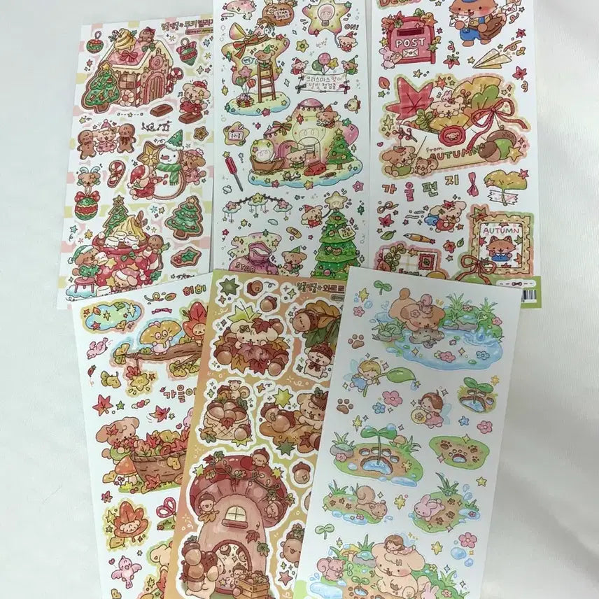 [BUNJANG] Dinggul Daenggul Seal Sticker Bundle Set / 딩굴댕굴 씰스티커 일괄 쪼람쥐 오메베어 다꾸