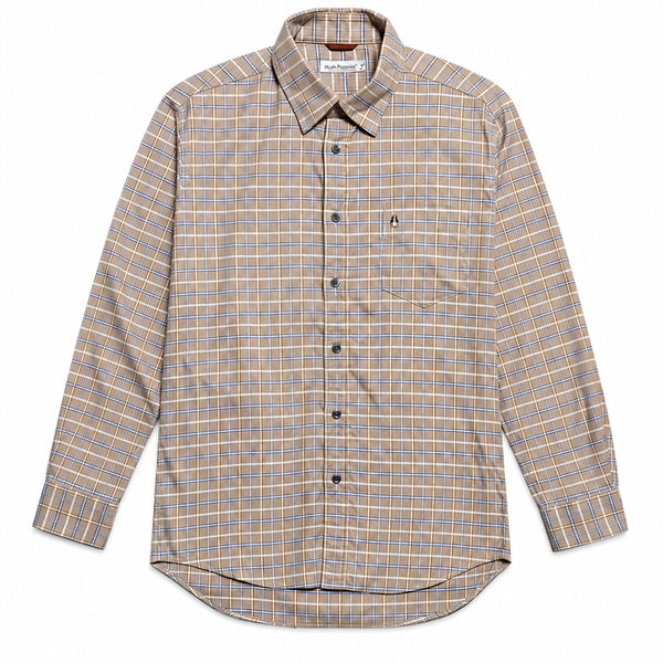 [BUNJANG] Hush Puppies Beige Check Shirt (Size M) / JPN 00s 일본 빈티지 y2k 시티보이 허시파피스 베이지 체크 셔츠