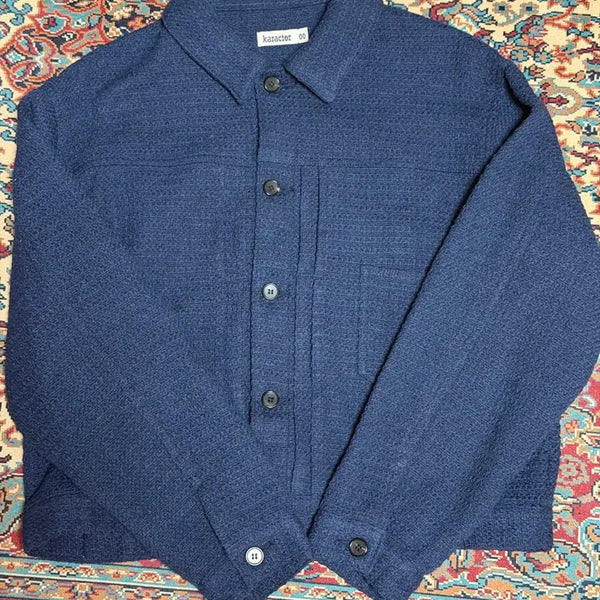 [BUNJANG] Karakter Weave Trucker Jacket Navy / 카락터 카락터 Weave trucker jacket / Navy 00사이