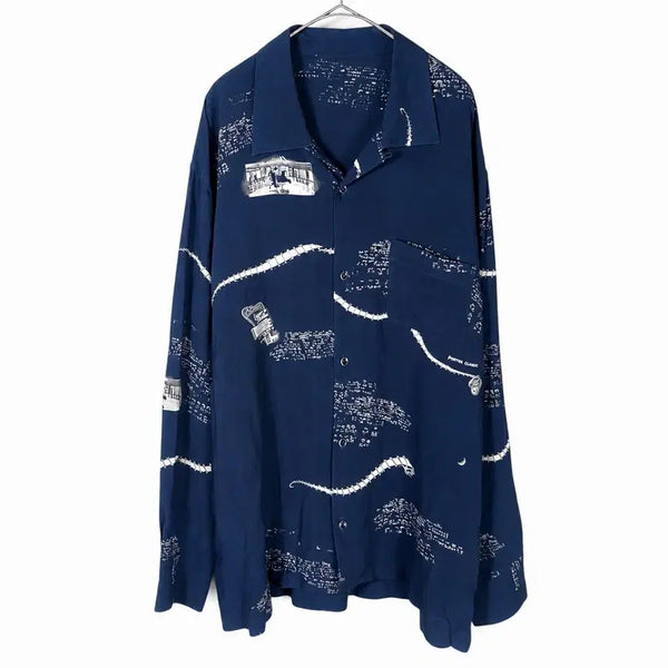 [BUNJANG] Porter Classic Aloha Long Shirt Navy / 포터클래식 알로하 롱셔츠