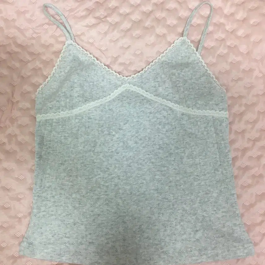 [BUNJANG] Nuneu Lace Camisole Top / 뉴뉴 레이스 나시 탑 끈나시