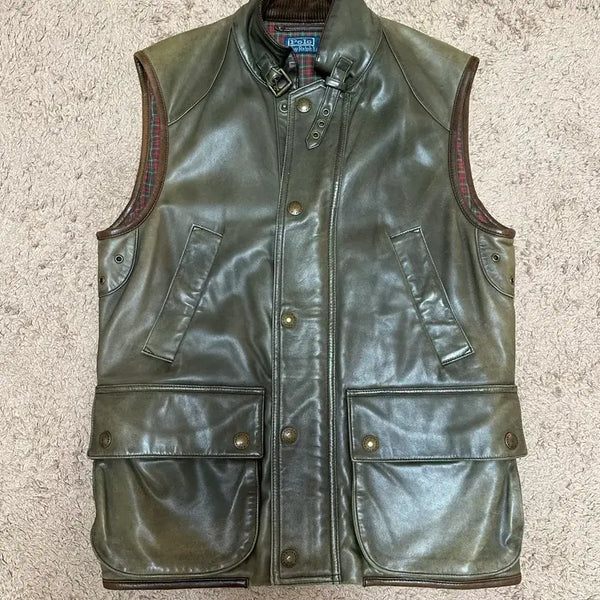 [BUNJANG] Polo Ralph Lauren Small Leather Vest / 폴로 스몰 가죽 베스트