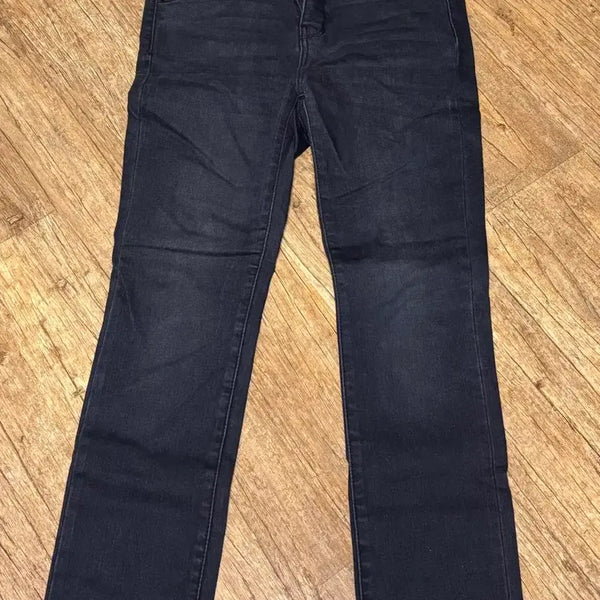 [BUNJANG] Women's Black Cut-Hem Straight Leg Denim Pants Size 28 / 블랙 청바지 데님 팬츠 바지28 컷팅바지 일자바지 통바지 여자바지