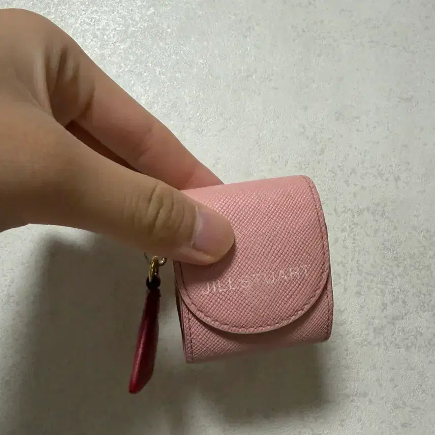 [BUNJANG] JILLSTUART Pink Leather Pouch with Keyring / (정품)질스튜어트 핑크 가죽 파우치
