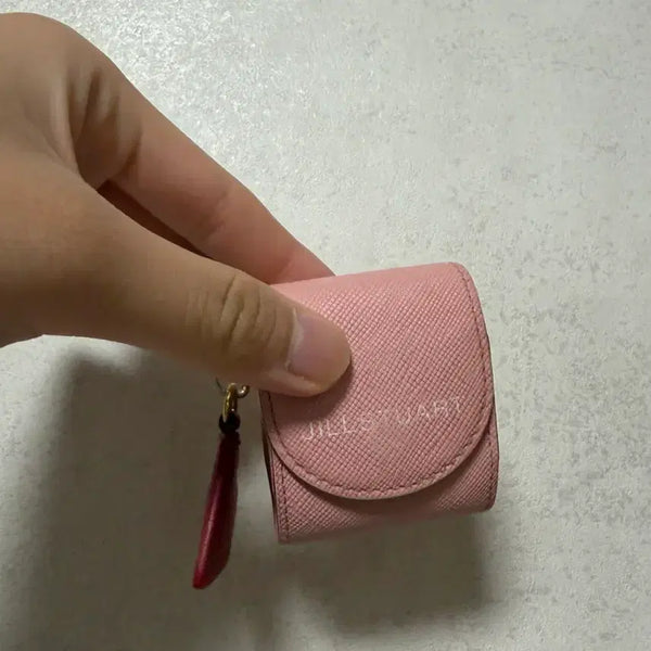 [BUNJANG] JILLSTUART Pink Leather Pouch with Keyring / (정품)질스튜어트 핑크 가죽 파우치