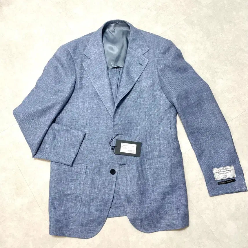 [BUNJANG] Ring Jacket Lamarche Black Label Canonico Silk Cotton Linen Blend Jacket - Sky Blue, Size 48 (New) / 링자켓 라마르쉐 블랙라벨 까노니코 스카이 블루 코실린 자켓 48(새상품)