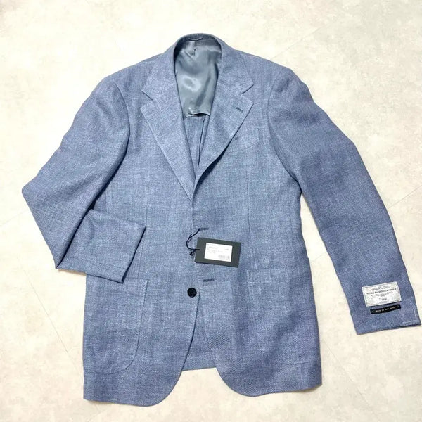 [BUNJANG] Ring Jacket Lamarche Black Label Canonico Silk Cotton Linen Blend Jacket - Sky Blue, Size 48 (New) / 링자켓 라마르쉐 블랙라벨 까노니코 스카이 블루 코실린 자켓 48(새상품)