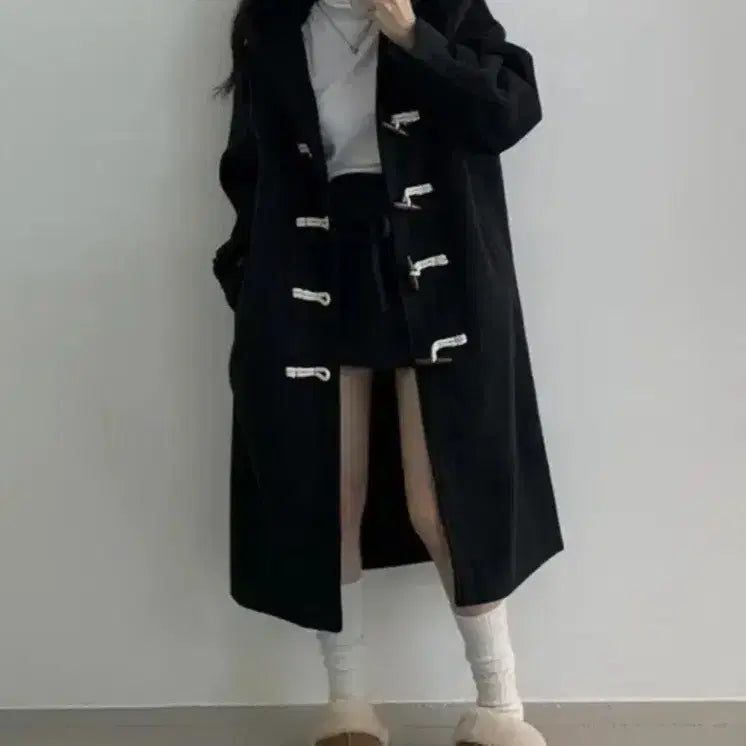 [BUNJANG] Ablhy Oversized Long Hooded Coat / 에이블리 후드 떡볶이 롱 코트 오버핏