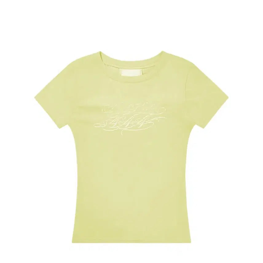 [BUNJANG] Fancy Club Back Cross T-Shirt Lemon Yellow / 팬시클럽 백크로스 티 레몬색