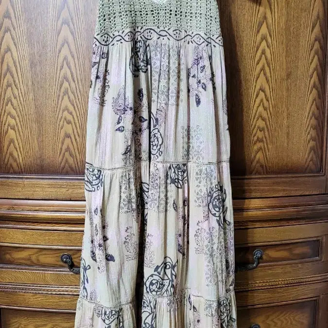 [BUNJANG] Thursday Island Knit Long Dress Vintage Pattern / 써스데이아일랜드