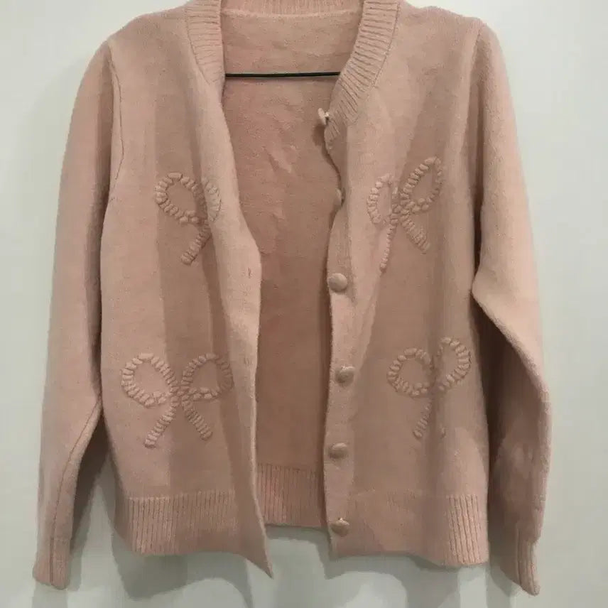 [BUNJANG] Pink Knit Cardigan / 핑크색 니트 가디건