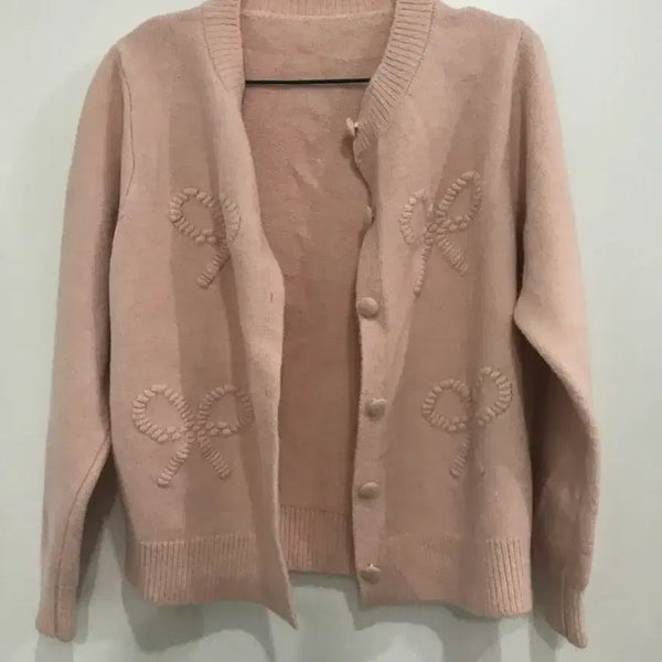 [BUNJANG] Pink Knit Cardigan / 핑크색 니트 가디건