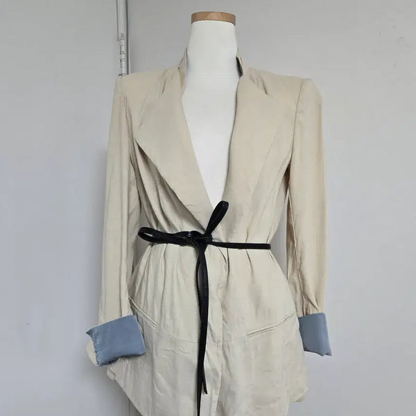 [BUNJANG] Time Linen Blend Beige Jacket / TIME 타임 린넨 베이지자켓