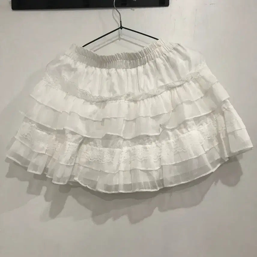 [BUNJANG] Frill Lace Mini Skirt White / 프릴 레이스 스커트 화이트
