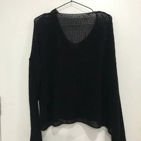 [BUNJANG] Black Knit Sweater / 블랙 니트