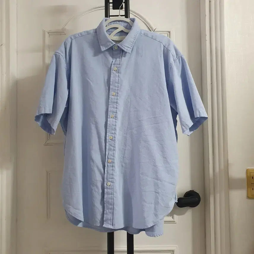 [BUNJANG] La Fille Store Oversized Blue Short Sleeve Shirt XL (105) / 라퍼지스토어 반팔셔츠 XL 105 블루