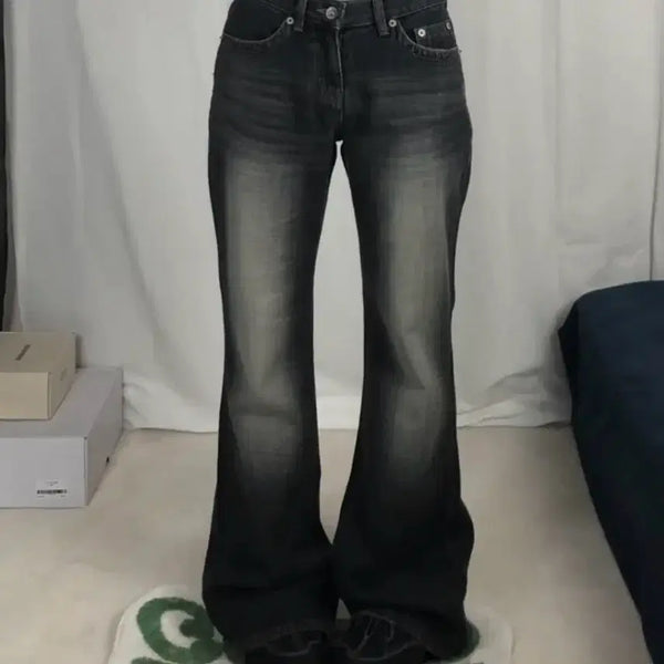 [BUNJANG] Yuedemonik Vintage Semi Bootcut Denim Pants (Black Denim) / 유데모닉 [oot/ootj] 빈티지 세미 부츠컷 데님 팬츠 흑청