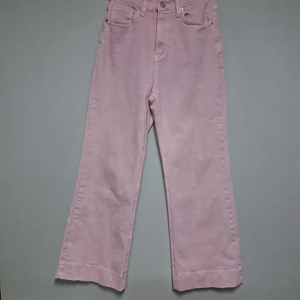 [BUNJANG] Pink Wide Leg Cotton Pants (XS) / 핑크 와이드 팬츠(XS)